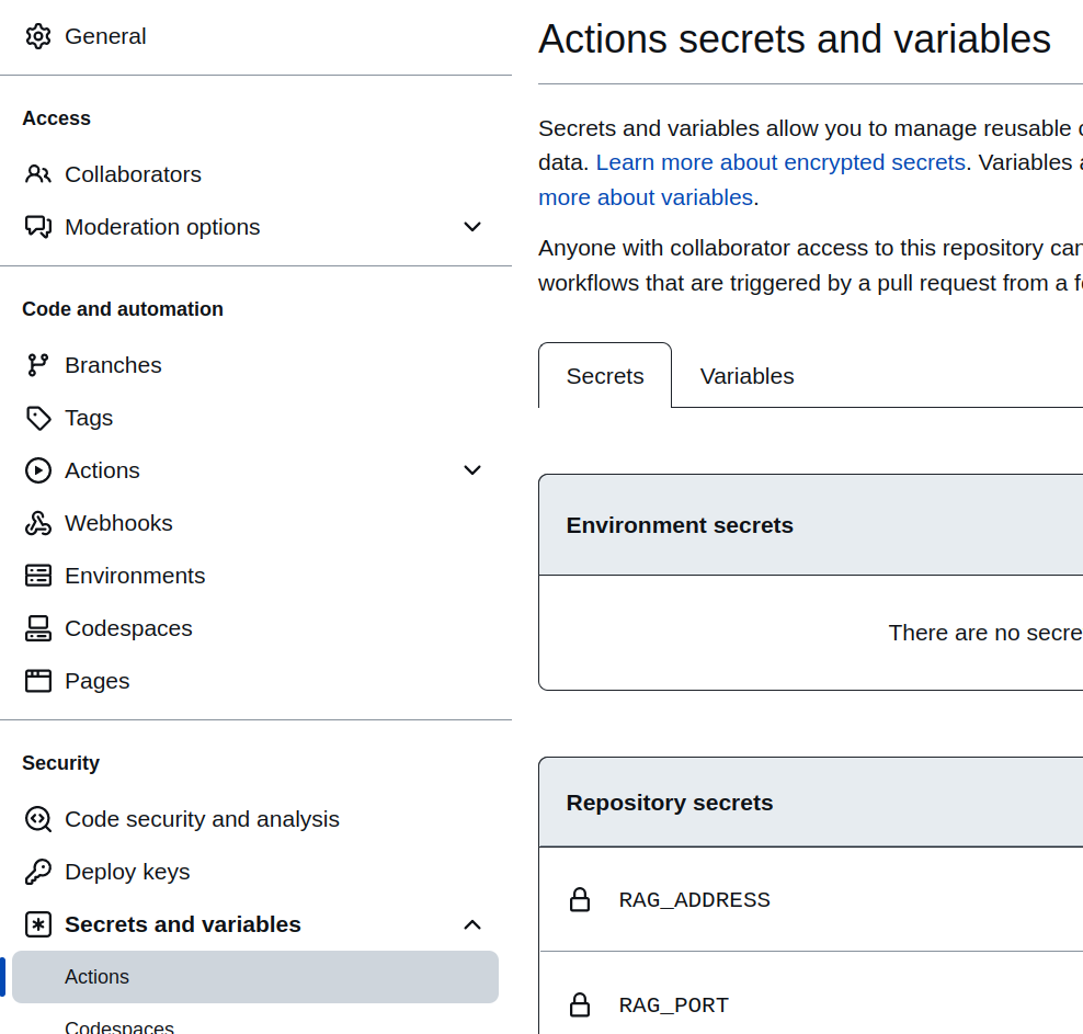 git-actions-variables