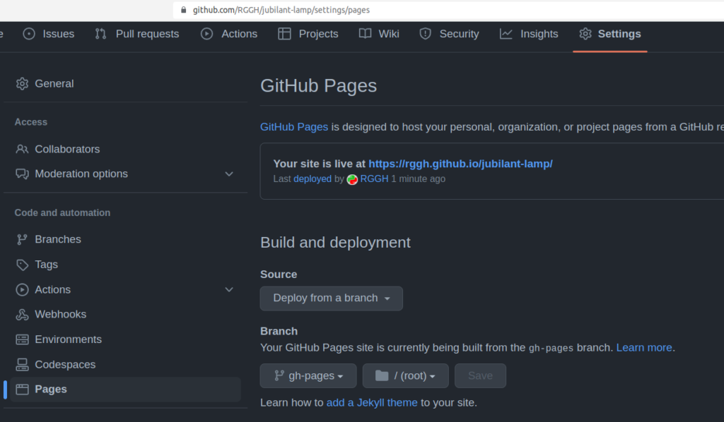 Sphinx to GitHub Pages via GitHub Actions